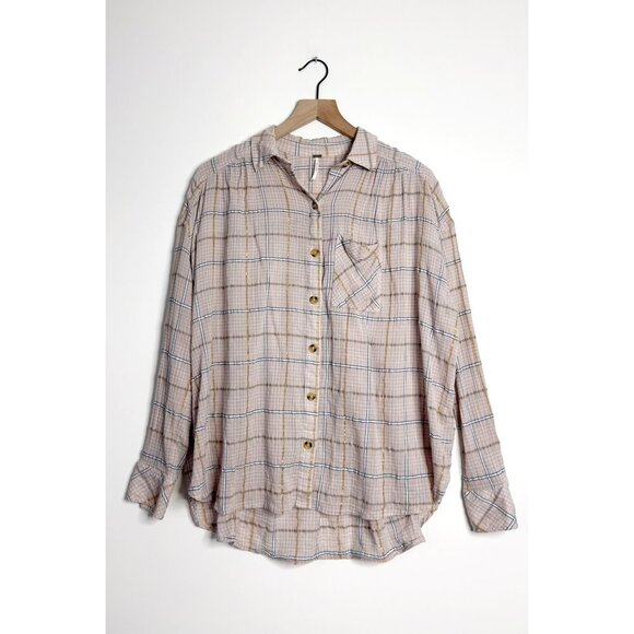 FREE PEOPLE Break My Stride Plaid Top - Picture 1 of 8